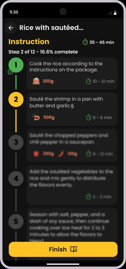 Guided cooking design exploration